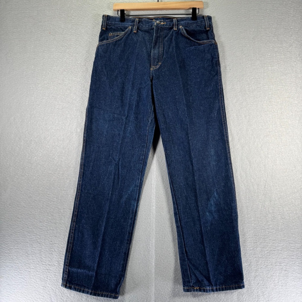 Vintage‎ Dickies Jeans Mens 34x30 Blue Dark Wash Raw Denim Mid Rise Classic Y2K
